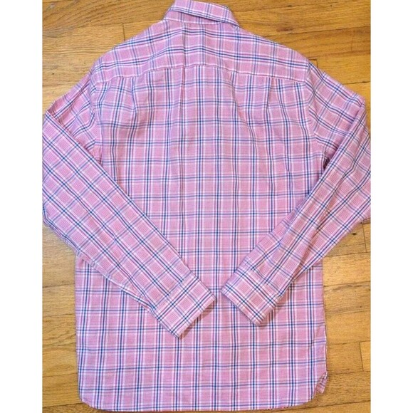 Nice Fairlane Men's Long Sleeved Button up Shirt Non-Iron Slim Fit Pink Plaid M - Picture 7 of 7